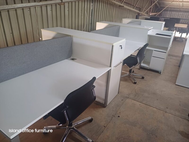 6 Way Cluster Desk With Drawers 5850mm x 1500mm