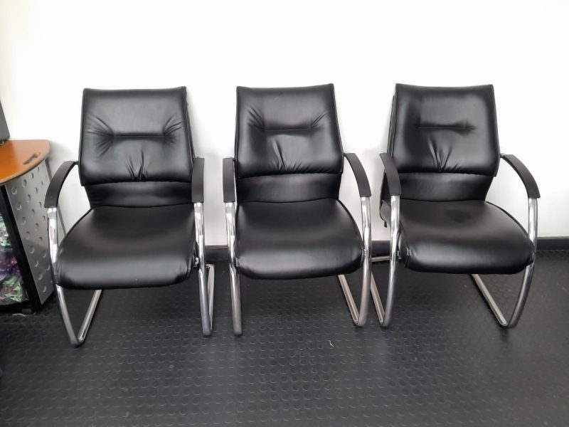 Leather Black Visitor Chairs