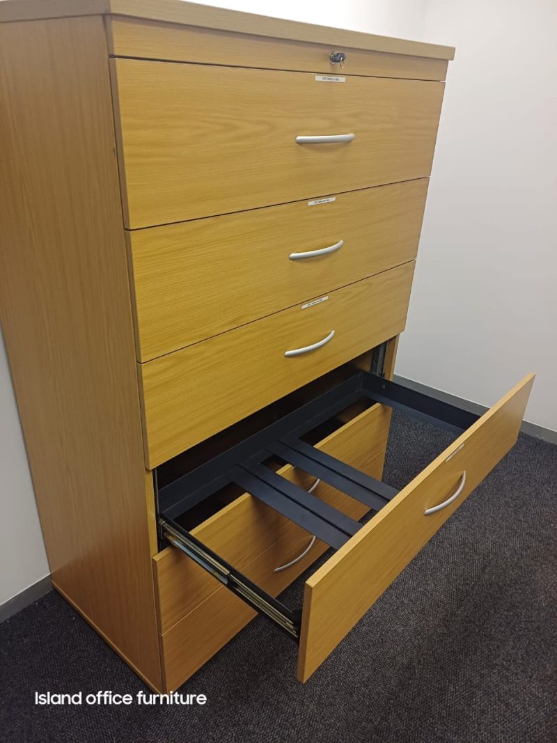 Natural Oak 6 Drawer Filing Cabinet