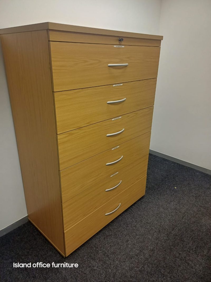 Natural Oak 6 Drawer Filing Cabinet - Image 2