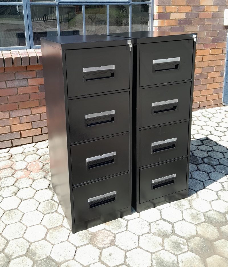 Black 4 Drawer Steel Filing Cabinet - Image 3