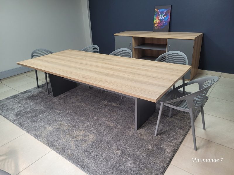 Sahara & Storm Grey Boardroom Table 2400mm x 1200mm - Image 2