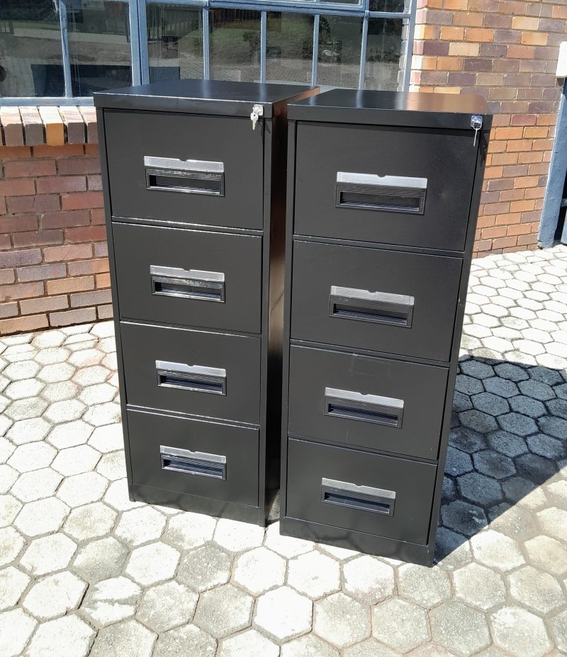 Black 4 Drawer Steel Filing Cabinet - Image 2