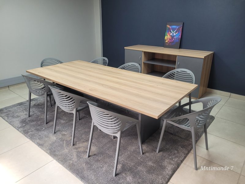 Sahara & Storm Grey Boardroom Table 2400mm x 1200mm