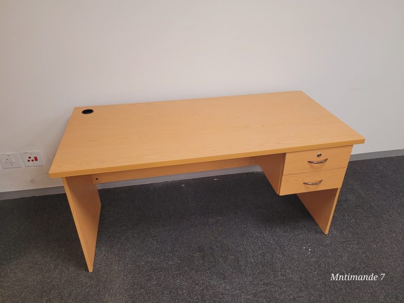 Natural Oak Desk With Drawers 1600mm x 750mm