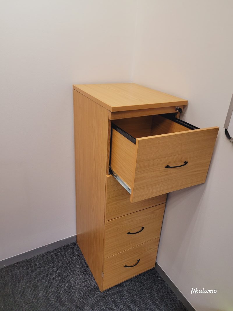 Natural Oak 4 Drawer Filing Cabinet - Image 3