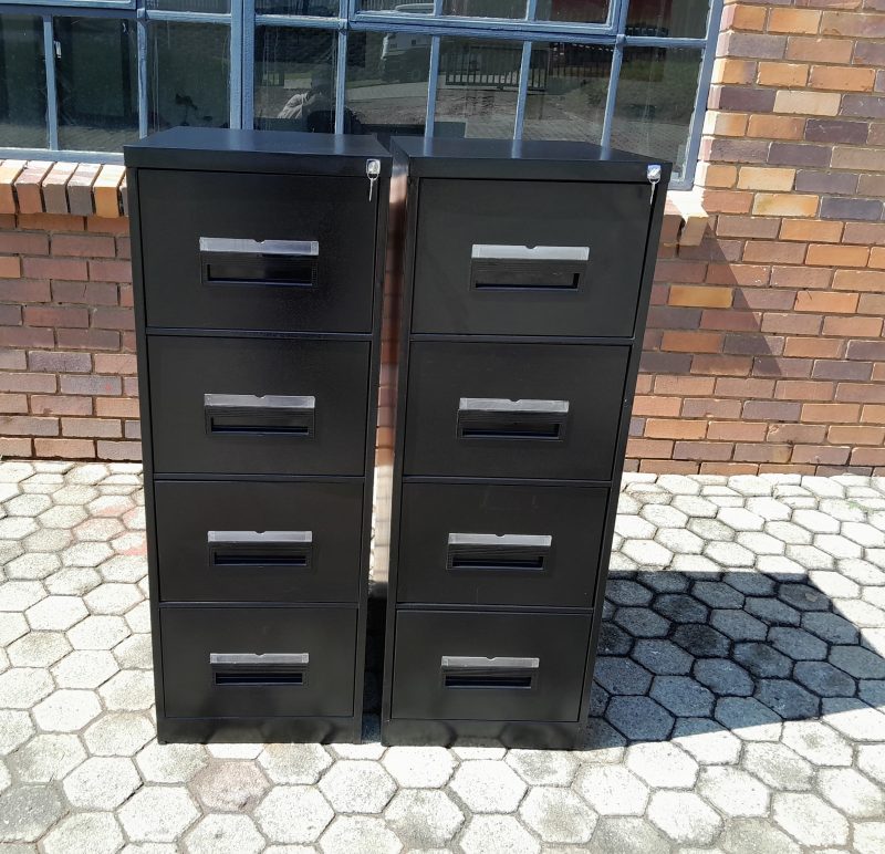 Black 4 Drawer Steel Filing Cabinet